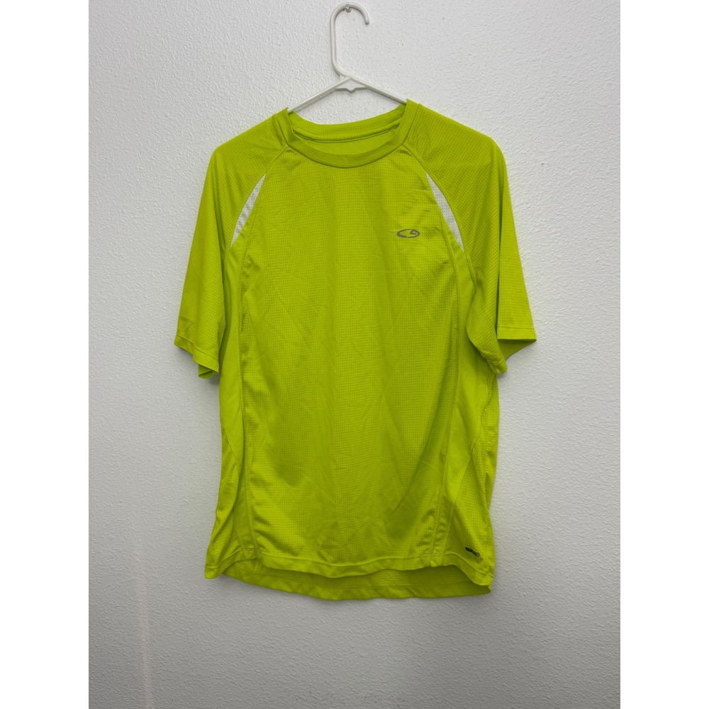 C9 by Champion Mens Duo Dry Mesh Running Shirt Neon Lime Green Large Reflective